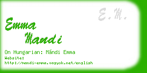 emma mandi business card
