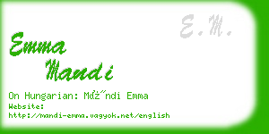 emma mandi business card